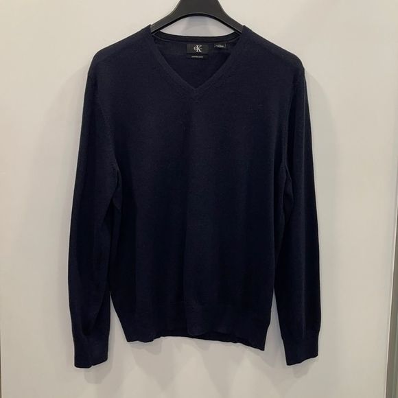 Calvin Klein V-Neck Extra Fine Merino Wool XL - Picture 1 of 5